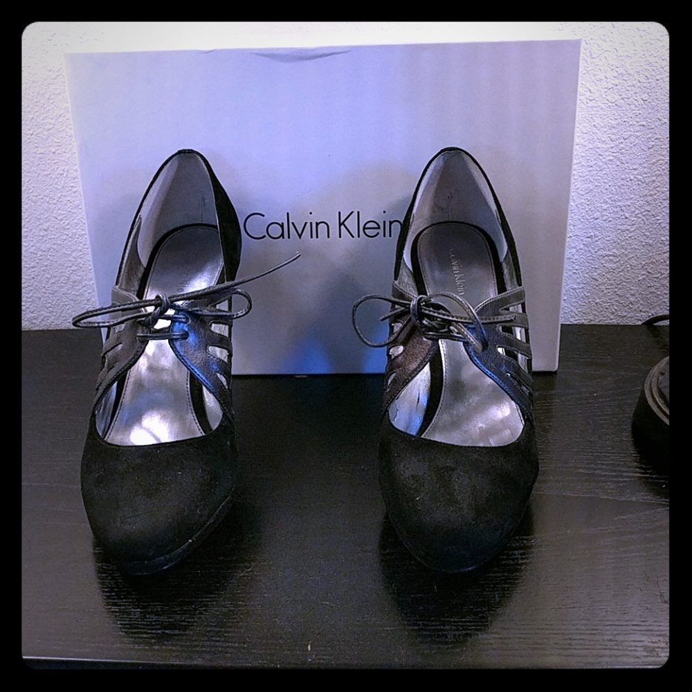 Calvin Klein Suede Black Shoes